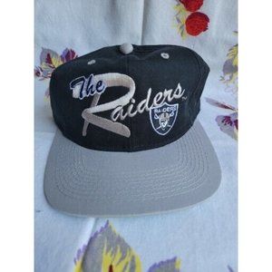 NWOT RAIDERS Drew Pearson Company Black And Grey Snap Back Hat Cap